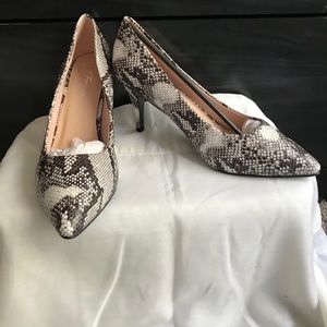 Faux snake skin heels